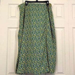 Boho knee length floral high slit skirt plus size